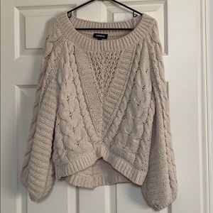 Express Ivory Chunky knit sweater Small
